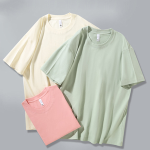 T-shirt pour homme de haute qualité 100% <span class=keywords><strong>coton</strong></span>, 220 grammes, coupe courte, surdimensionné, imprimé ou uni, vente en gros, personnalisable, pour jeunes - Product Image 2