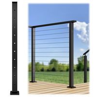 Système de garde-corps en câble d'acier inoxydable, balustrade en câble avec poteaux en aluminium pour terrasse, escalier et balcon extérieurs