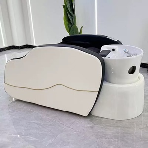 Fully automatic massage integrated flushing <b>bed</b> ceramic basin intelligent multi-functional electric massage shampoo <b>bed</b> - Product Image 1