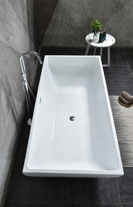 Frap — baignoire en acrylique pur autoportante, Design Simple, avec socle - Product Image 2