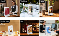 Écran publicitaire numérique de table Android Wi-Fi 8 pouces avec support, lecteur vidéo CMS et batterie pour restaurant