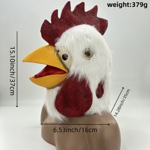 หน้ากากหัวไก่แปลกใหม่ ตลกสำหรับผู้ใหญ่ ชุดคอสเพลย์สัตว์สำหรับงานปาร์ตี้ - Product Image 6