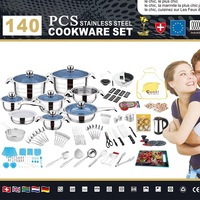 Ensemble de 140 ustensiles de cuisine en acier inoxydable, vente chaude, avec bords larges, casseroles à soupe et à bouillon, ustensiles de cuisine, ustensiles de cuisson