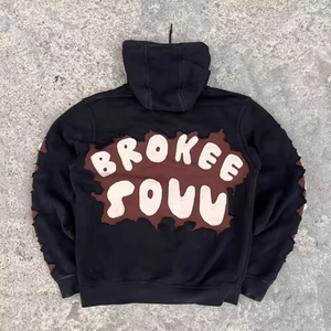 Sweat-shirt d'hiver personnalisé en gros, impression numérique du logo, taille XL, sans cordon, impression en relief, 400GSM 500GSM, polaire respirant - Product Image 1