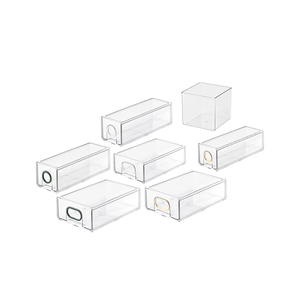 Contenedores de alimentos para congeladores Encimeras de cocina Estantes de almacenamiento de plástico transparente Cajas de almacenamiento de plástico grandes - Product Image 1
