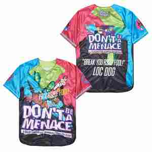 เสื้อเบสบอลแบบกำหนดเอง เสื้อผ้ากีฬาลำลองสำหรับฝึกซ้อม ผลิตตามแบบ OEM แฟชั่นลายพิมพ์ระเหิด เสื้อกีฬาปักลายเย็บติด สีดำ สไตล์ฮิปฮอป เสื้อซอฟต์บอล - Product Image 4