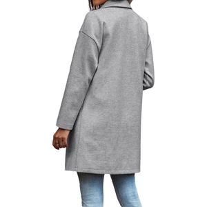 Abrigo de Mujer de Color Sólido con Solapa Larga y Cierre de un Solo Botón, a la Moda - Product Image 6