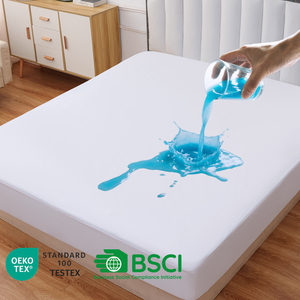 Protège-<span class=keywords><strong>matelas</strong></span> de luxe en bambou antibactérien, imperméable, durable, respirant et rafraîchissant, qualité hôtelière, vente en gros - Product Image 4