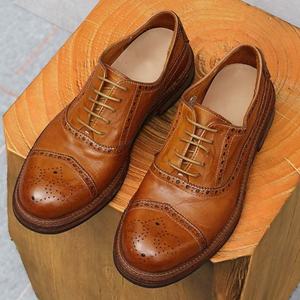 Chaussures élégantes pour hommes, en cuir véritable, semelle composite, à lacets, pour occasions formelles. - Product Image 2