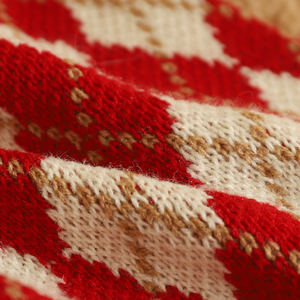 Queda <span class=keywords><strong>Pet</strong></span> Roupas Quentes Tecido De Malha Fina Vestuário Bonito Lace Lapel Bordado Cherry Plaid Padrão V-neck Cat Winter Sweater - Product Image 6