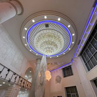 Lustre en cristal multicouche en forme de bol, grand luminaire suspendu personnalisé pour hall d'hôtel, salle de banquet, grande salle de bal