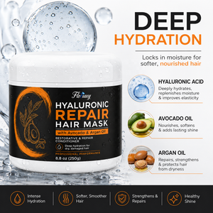Masque capillaire hydratant au collagène et à l'huile d'argan naturelle, soin revitalisant en profondeur pour cheveux bouclés, secs et ternes, vente en gros - Product Image 4