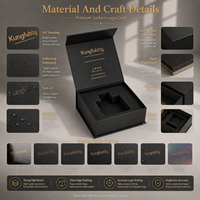 Boîte cadeau rigide magnétique noire mate douce au toucher, personnalisable en gros, avec insert en mousse pour coffrets de parfums de luxe