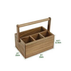 FSC cuisine bureau <span class=keywords><strong>salle</strong></span> <span class=keywords><strong>de</strong></span> <span class=keywords><strong>bain</strong></span> chambre Acacia Mulip <span class=keywords><strong>Pose</strong></span> organisateur porte-ustensiles en bois argenterie Caddy avec poignée - Product Image 2
