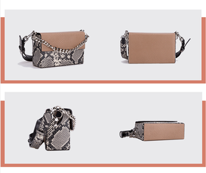 Genuine Leather Box Clutch Serpentine Designers Flap Women Purses and Shoulder <strong>Bag</strong> <strong>Snake</strong> Skin Leather Chain Crossbody <strong>Bags</strong> - Product Image 3