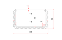 Boîtier de contrôle en aluminium extrudé 80x45x120mm avec dissipateur thermique à ailettes pour alimentation à découpage, électronique PCB, anodisé