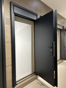 Kích Thước Tùy Chỉnh Phong Cách Hiện Đại Kẽm Hợp Kim Cửa Sơn Bột Màu Tối Nhập Cho Biệt Thự Chống Trộm Nội Thất Bên Mở Cửa - Product Image 2