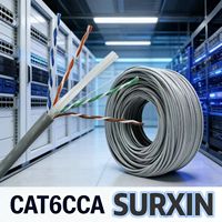 Câble CAT6 intérieur/extérieur CCA UTP 23AWG solide 305m 550MHz 10Gbps PVC étanche pour réseau LAN Ethernet domestique et professionnel