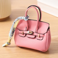 Mini sac en platine, sac pour fille, petit pendentif, porte-clés de voiture créatif et mignon, porte-clés en cuir à suspendre