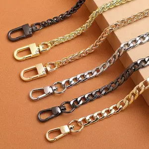 Bolso de mano de Metal dorado para mujer, accesorio de cadena, correa, cadenas para bolsos