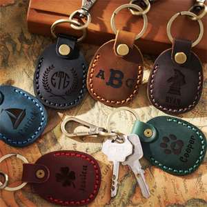 เคสหนังใส่ของ, เคสป้องกันพร้อมสลักชื่อตามสั่งพร้อมโลโก้, พวงกุญแจสำหรับกุญแจ, กระเป๋า และสัตว์เลี้ยง - Product Image 2