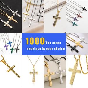 Joyería de Moda, Collares para Hombre y Mujer, Chapado en Oro PVD, Collar con Colgante de Cruz de Acero Inoxidable 316L Personalizado - Product Image 2