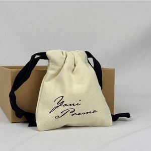GOTS Certified Custom Logo Recycled Organic Muslin Cotton <b>Canvas</b> Drawstring Dust Bag Recyclable High Quality Pouch Bag - Product Image 4