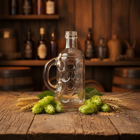 Bouteille de gin en verre personnalisée de haute qualité, 50 ml, noire givrée, avec bouchon en liège, prête pour la gravure, pour spiritueux, liqueur, vodka, vin