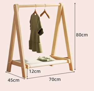Trẻ em rắn gỗ đứng móc gia đình hiện đại bé phòng ngủ nhỏ Áo giá đơn giản quần áo lưu trữ Kệ - Product Image 3