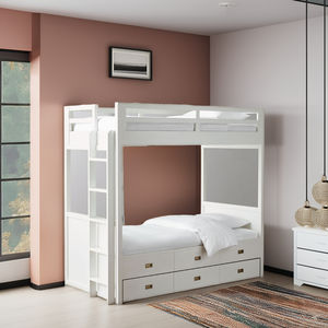 Luxe Moderne Slaapkamer Meubilair Set Kids 'Bedden Kinderen Stapelbed Met Onderschuifbed Opslag Luifel Eiken Kinderen Bed - Product Image 1