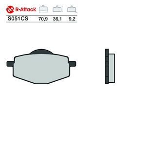 Pastillas de Freno para Motocicleta R-Attack S051CS, de Carbono Cerámico, Delanteras y Traseras, Homologadas R90 - Product Image 1