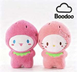 Peluche a forma di cane fragola anime super morbido da 8 pollici con imbottitura in cotone PP per bambini, antistress, per macchine a griffa - Product Image 1