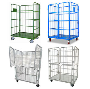 Conteneur à roulettes en acier pour entrepôt, conteneur métallique pliable, <span class=keywords><strong>cage</strong></span> à roulettes pliable avec roues - Product Image 6