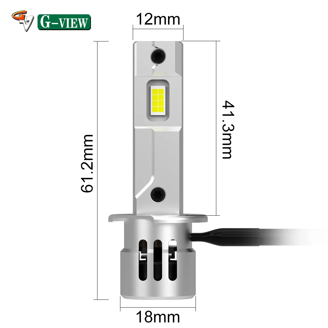 GviewミニサイズH1ledヘッドライトcanbus led 6000lm超高輝度6000K h1 h3 h7 h4h11自動led h1ledヘッドライト