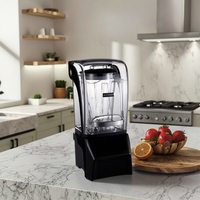 Huishoudelijke en commerciële blender van 2 liter, 1800W, met touchscreen bediening en geluidsisolatie, voor het malen van voedsel, milkshakes en fruitsap.