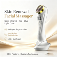 Masajeador Facial de Doble Función Frío y Caliente, Estimulador de Colágeno, Antienvejecimiento, Blanqueador, Reparador de Quemaduras Solares, Instrumento de Masaje para la Piel en Casa