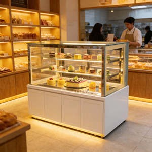 <span class=keywords><strong>Congelador</strong></span> Exhibidor de Pasteles con Puerta Corredera Frontal, Enfriador de Exhibición Refrigerado por Aire, Congeladores Exhibidores - Product Image 5