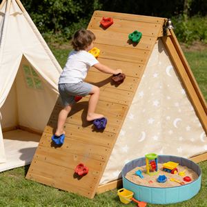 Moderna Struttura da Arrampicata in Legno per Interni a Forma di Triangolo con Scala e Rampa per lo Sviluppo Fisico dei Bambini - Product Image 4