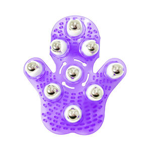 Guanto massaggiante con sfere in acciaio sportivo 360 °   Massaggiatore rotante per agopressione con sfere a rullo per la terapia dei meridiani muscolari - Product Image 6