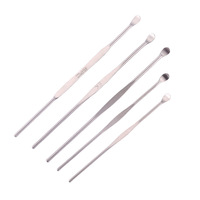 Stock direct d'usine de cure-oreilles en acier inoxydable, ensembles d'outils de nettoyage d'oreilles et d'élimination de cérumen pour enfants et adultes.