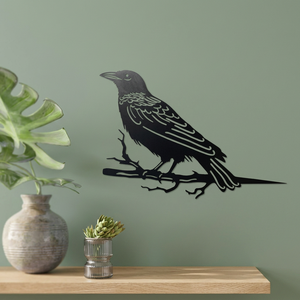 Décoration murale en métal en forme d'oiseau, découpée au laser, design minimaliste, forme irrégulière, faite à la main, à fixer au mur, pièce unique - Product Image 4
