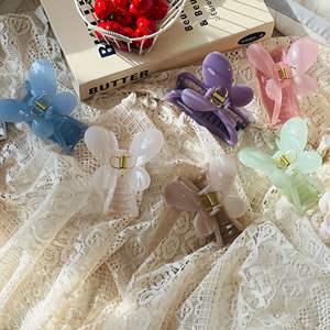Pinces à cheveux papillon creuses en acétate de haute qualité pour femmes, élégantes, colorées, 8 cm, grandes pinces à griffes, accessoires pour cheveux - Product Image 1