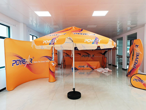 Parasol de marché extérieur Pdyear 2x2m, parasol de patio avec inclinaison et <span class=keywords><strong>manivelle</strong></span> pour la plage, 12+ couleurs - Product Image 2