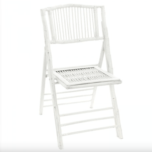 Da sposa noleggio mobili pieghevoli sedia di bambù in bianco - Product Image 1