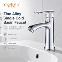 Robinet de lavabo monocommande en alliage de zinc, finition chromée, pour salle de bain, vente en gros d'usine, OEM ODM