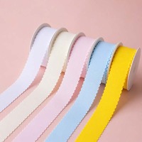 Ruban en satin de polyester côtelé ondulé de 4 cm, nœud fait main, 20 yards, emballage festif pour cadeaux et bouquets de fleurs