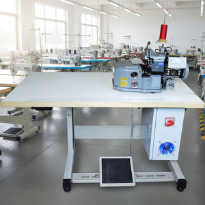 Machine à coudre industrielle robuste en acier inoxydable, programmable par ordinateur, avec moteur haute vitesse 550W, lubrification automatique et lit plat - Product Image 1