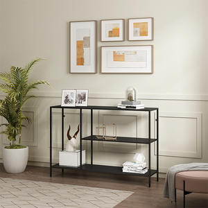 Table <span class=keywords><strong>console</strong></span> moderne en tube de fer convertible pour chambre à coucher, étagère de présentation étroite pour entrée avec <span class=keywords><strong>rangement</strong></span>, meuble de salon - Product Image 2