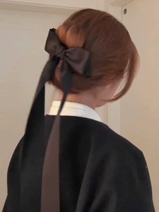 Pince <span class=keywords><strong>à</strong></span> cheveux Big Cream Bow de style français avec queue de ruban Couvre-chef doux et élégant pour les filles - Product Image 3