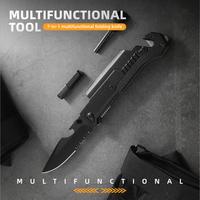 Couteau multi-outils de poche pliant multifonctionnel en acier inoxydable avec manche en aluminium